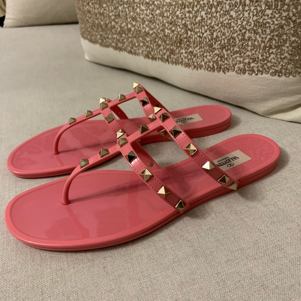 VALENTINO GARAVANI Rockstud Jelly Sandal Shoes Size 40